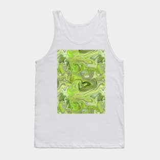 Lime Green Silk Marble - Digital Liquid Paint Tank Top